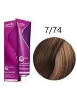 Фарба для волосся Londa Color Permanent Professional 7/74 блонд коричнево-мідний