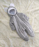 Комплект плюшевий комбінезон + конверт спальник на флісі для новонароджених, принт Mikki, фото 4