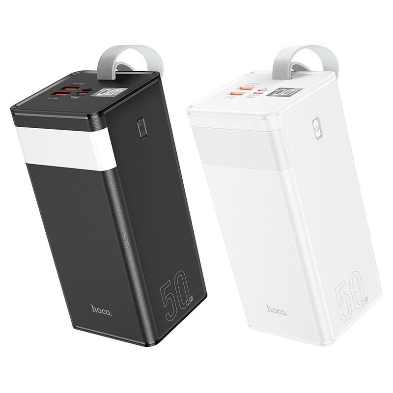 50000mAh со светильником HOCO J86A Powermaster 22.5W QC3.0 PD3.0 Black Li-Pol Черный Пластик Универсальная батарея Фонарик Индикатор уровня заряда micro USB Type-C USBx2 От