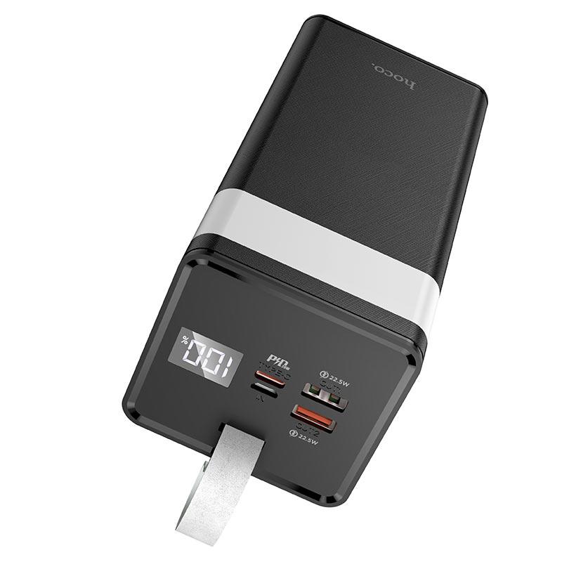 50000mAh со светильником HOCO J86A Powermaster 22.5W QC3.0 PD3.0 Black Li-Pol Черный Пластик Универсальная батарея Фонарик Индикатор уровня заряда