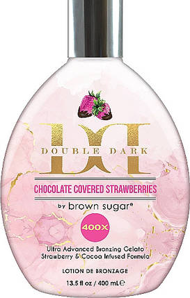 Лосьон для засмаги у солярії brown sugar DOUBLE DARK CHOCOLATE COVERED STRAWBERRIES 400X  400мл, фото 1