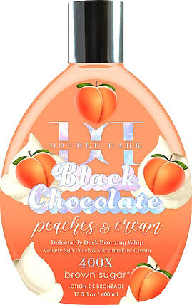 Лосьон для засмаги у солярії brown sugar DOUBLE DARK BLACK CHOCOLATE PEACHES & CREAM 400X 400мл, фото 1