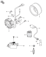 Катушка зажигания с кабелем Bajaj Boxer BM 150 JV351204