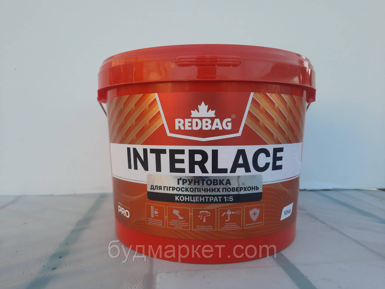 Ґрунтовка для гігроскопічних поверхонь INTERLACE концентрат 1:5 10 кг (пал.44шт)