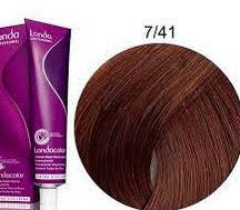 Фарба для волосся Londa Color Permanent Professional 7/41 блонд мідно-попелястий