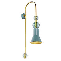 Настенный светильник, бра декоративное ARCH на 1 плафон, под лампу E27, Золотой/Сине-Зеленый