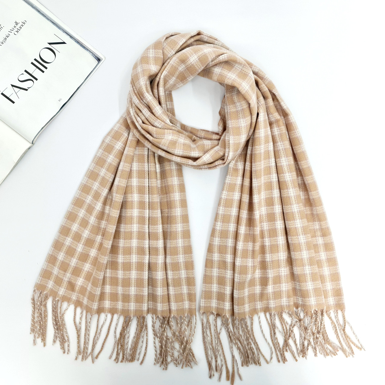 ШАРФ жіночий M&JJ ВЕГАС бежевий 70х180 см (8021), фото 1