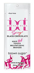 Лосьон для засмаги у солярії brown sugar DOUBLE DARK SPICY BLACK CHOCOLATE  ТІНГЛИ! 22мл