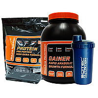 Мас-комплект: 2 кг Pre-Peptide Protein + 3 кг Rapid Anabolic Gainer + Шейкер