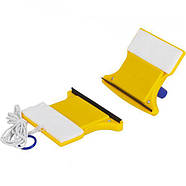 Щітка для миття вікон на магніті та мотузками Жовтий X2-116/TV-26 в упаковці 1 шт, фото 2