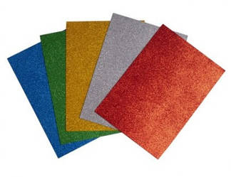 Фоамиран А4 набір 5 арк. 2 мм. з блискітками, KIDS Line ZB.1840