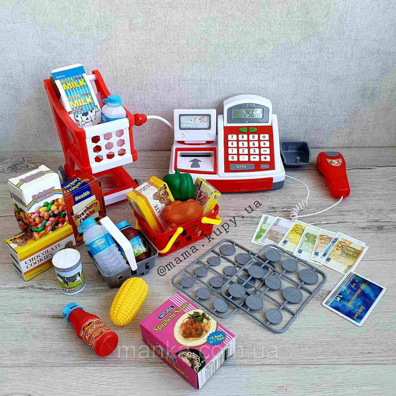 КАСОВИЙ АПАРАТ 5611AN (8ШТ) БАТАР., З ПРОДУКТАМ, КОЛІКОМ, ГРОШІМА, Р-Р ІГРАШКИ-20.5*14*12.5, В КОР.37, 5*18*3, фото 1