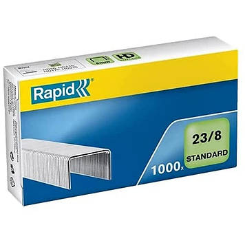Канцелярські скоби для степлера Rapid Standard No23/8 уп 1000 шт.