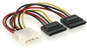 Перехідник двійник/сплітер живлення IDE 4pin MOLEX - 2xSATA
