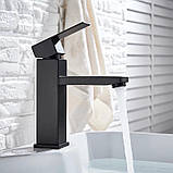 Змішувач для умивальника WEZER PRO1-02-BLACK, фото 3