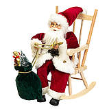 Санта у кріслі качалці 30*20 см фігурка під ялинку для новорічного декору, фото 2