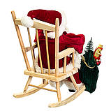 Санта у кріслі качалці 30*20 см фігурка під ялинку для новорічного декору, фото 4