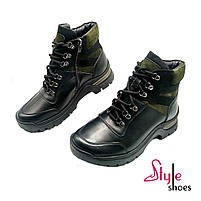 Зимові чоловічі черевики з натуральної шкіри чорного кольору «Style Shoes», фото 3