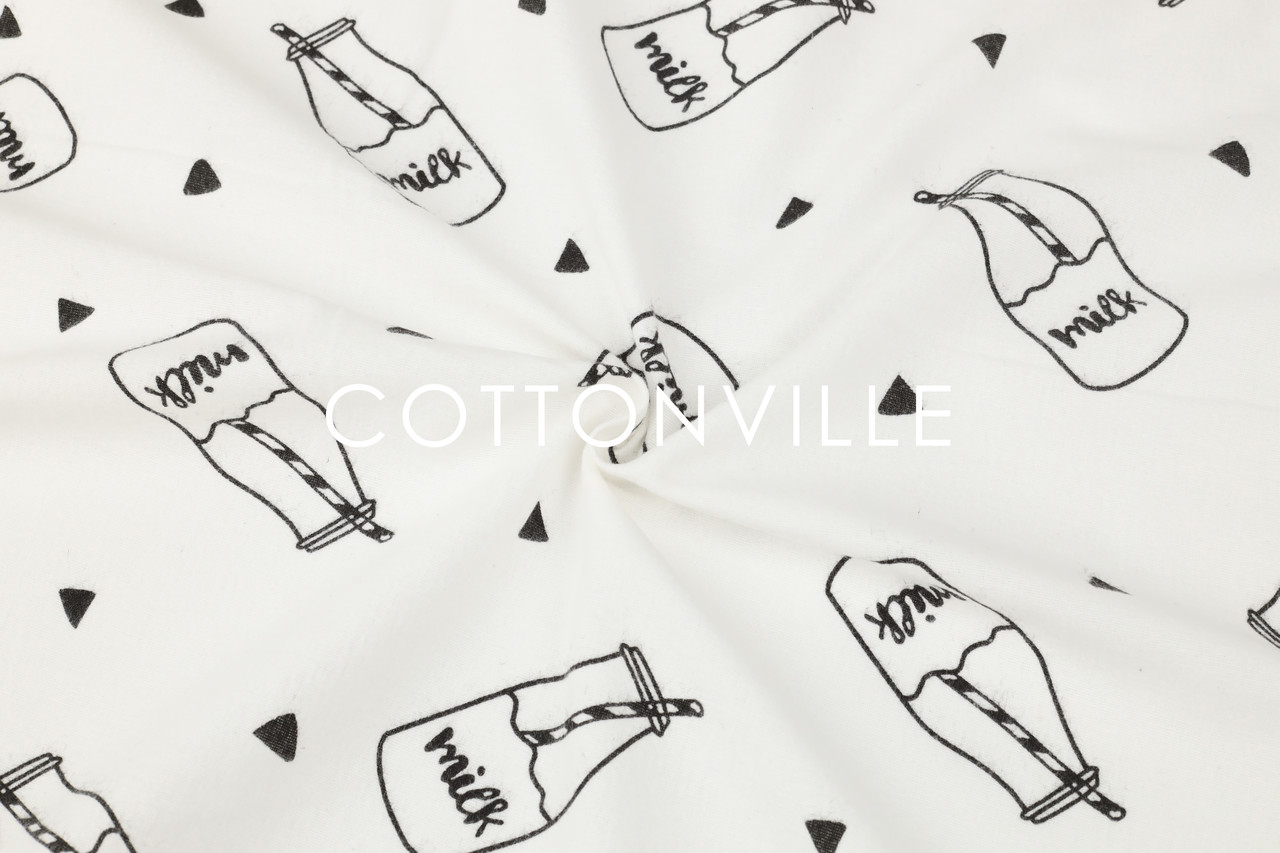 Відріз фланелі Молочні пляшечки 37х240 см