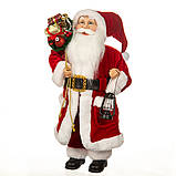 Санта в червоному вбранні 46 см фігурка для новорічного декору, фото 2