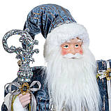 Санта в блакитному вбранні. Фігурка 61 см для новорічних декорацій, фото 3