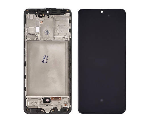 Дісплей для Samsung A315 Galaxy A31 (2020) с чёрным тачскрином и корпусной рамкой OLED, фото 1