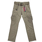 Брюки карго чоловічі ITENO (Tophero) р.33 світлі літні тонкі прямі пісочні з накладними кишенями з боків, фото 2
