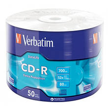 Диск CD Verbatim CD-R 700Mb 52x Wrap-box Extra (43787)