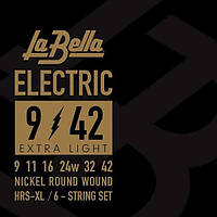 Струны La Bella HRS-XL Hard Rockin' Steel Nickel-Plated Extra Light 9-42
