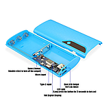 Powerbank 2 USB 5x18650 IN: Type-C+Micro USB/корпус Повербанка з ліхтариком білий без батарей, фото 4