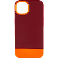 Матовый чехол на iPhone 11 / Айфон 11 brown burgundy / orange