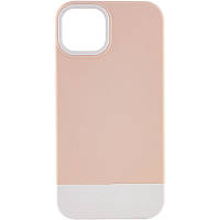 Матовый чехол на iPhone 11 / Айфон 11 grey-beige / white
