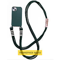 Силиконовый чехол с ремешком iPhone 11 Pro / Айфон 11 Про зеленый / forest green