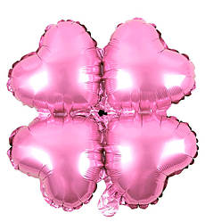 Фольгована куля чотирилисник, розмір - 45 см, колір - рожевий