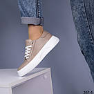 Шкіряні жіночі кеди бежевого кольору  37 та 38 р-ри, фото 5