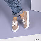 Шкіряні жіночі кеди бежевого кольору  37 та 38 р-ри, фото 8