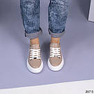 Шкіряні жіночі кеди бежевого кольору  37 та 38 р-ри, фото 9