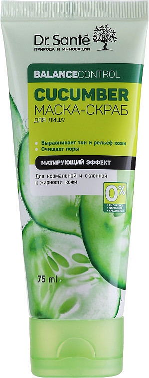 Маска-скраб для обличчя Dr. Sante Cucumber Balance Control 75 мл