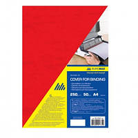 Обложка для брошюровки А4 BUROMAX 0580-05 картон. под кожу 250мкм (50шт/уп) КРАСНАЯ