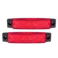 Фонарь габаритный BL-64906RD 12V - 6LED - 96х20mm - 2шт (BL-64906 12V-Red)