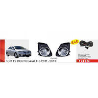 Фары дополнительные Toyota Corolla 2010-13 - TY-422C - H11-12V55W - эл.проводка (TY-422C)