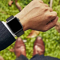 Ремінець для годинника Apple Watch 42 мм 44 мм нейлоновий з пряжкою, Gray with white, фото 5