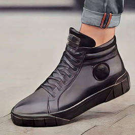 Шкіряні зимові черевики чоловічі