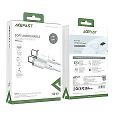 Кабель для зарядки телефона/ смартфона ACEFAST C2-03 Type-C - Type-C 3 А 1.2 м Білий, фото 4