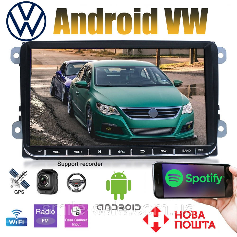 Штатна 2DIN магнітола на Volkswagen Passat B6/B7/B8/Beetle CC/Tiguan/Touran Jetta/Polo/Caddy/Golf Android 11