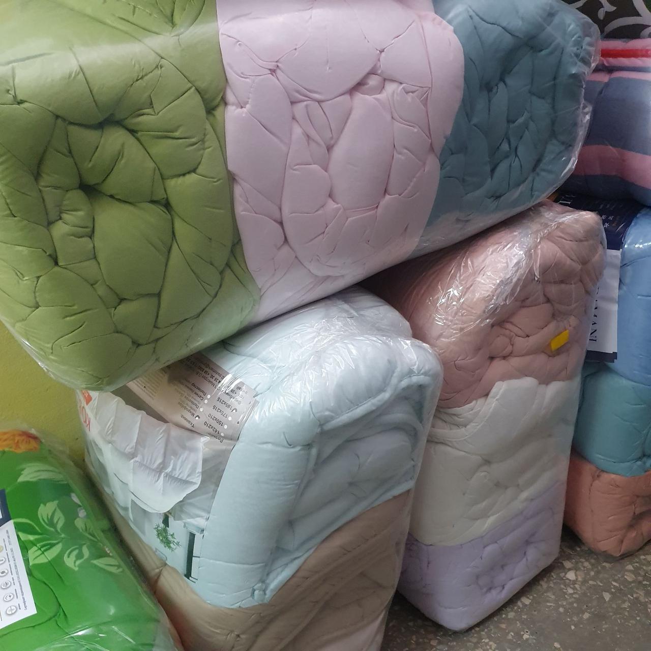 Ковдра мікрофібра холофайбер 500грм/м2 Однотон розмір Євро, фото 1