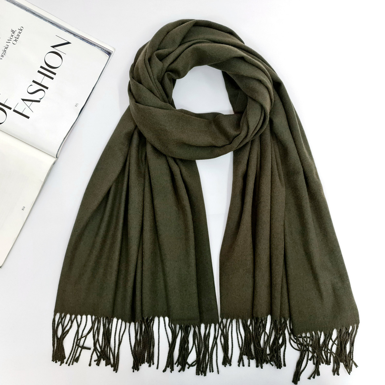 Шарф M&JJ Мармарис Хакі 190х70см 8111, фото 1