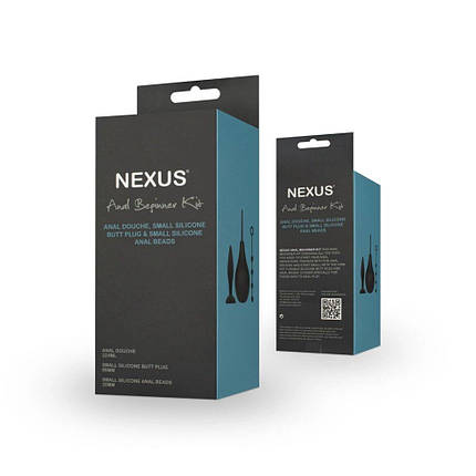 Набір новачка для анальної стимуляції Nexus ANAL BEGINNER KIT, спринцівка, анальні намисто та пробка, фото 2