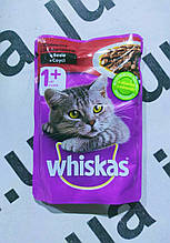 Корм для котів WHISKAS в соусі з яловичиною 100г 239138