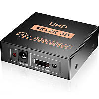 Активний HDMI розгалужувач U&P Splitter 1 to 2 Black (WAZ-HR12-BK)